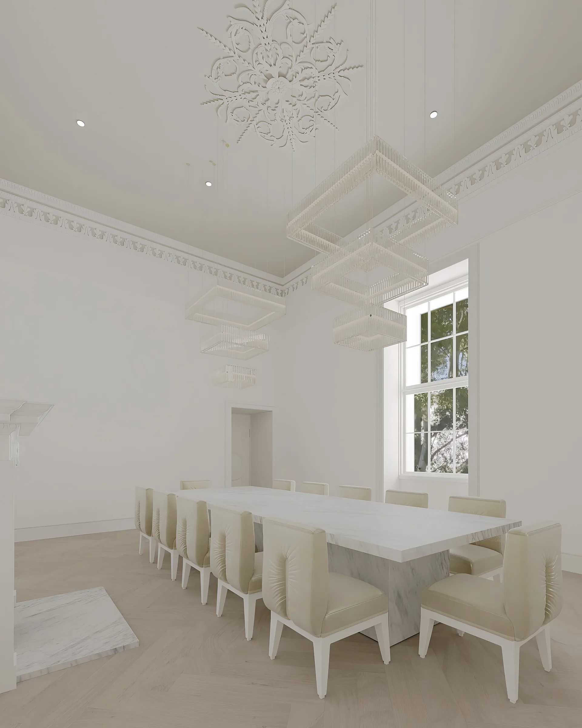 Light-filled heritage dining interior designed by Luxxe Interiors